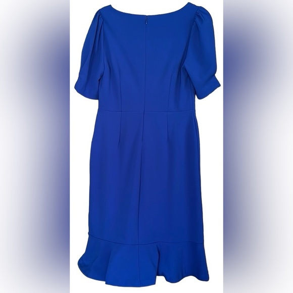 TALBOTS Solid Royal Blue Short Sleeve Shift Style Dress w/Ruffle Hem, Sz 4,NWT. - Picture 8 of 8